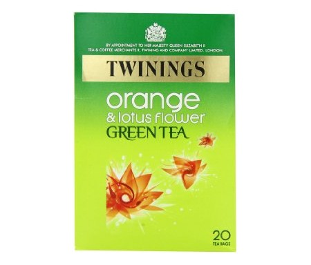 TWININGS ORANGE & LOTUS FLOWER GREEN TEA - 40G