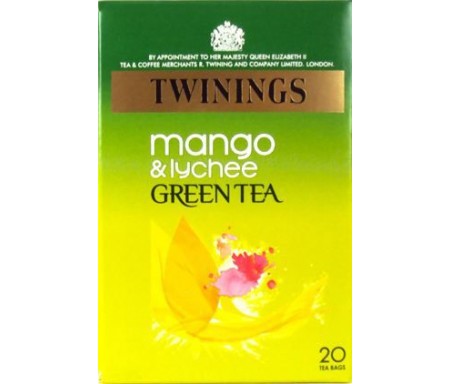 TWININGS ORANGE & LYCHEE GREEN TEA - 40G