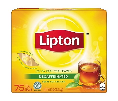LIPTON CAFFEINATED TEA - 75 BAGS