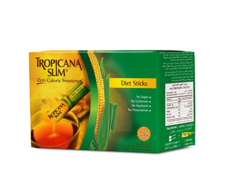 TROPICANA SLIM ZERO CALORIE SWEETENER 25 STICKS