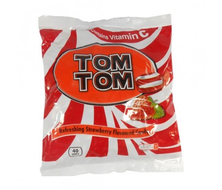 TOM TOM REFRESHING STRAWBERRY FLAVORED CANDY - 40 PIECES