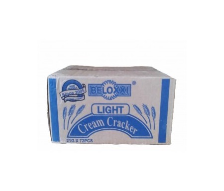 CARTON BELOXXI LIGHT CREAM CRACKERS - 21G X 72 PCS