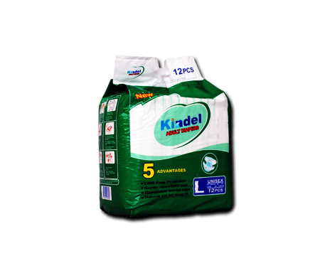 KINDEL ADULT DIAPERS X 12PCS