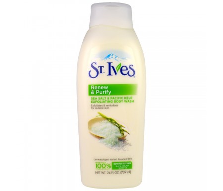 ST. IVES RENEW & PURIFY SEA SALT & PACIFIC EXFOLIATING BODY WASH 709ML