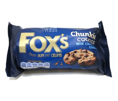 FOX'S CHUNKIE COOKIES MILK CHOCOLATE CHUNKS - 180G