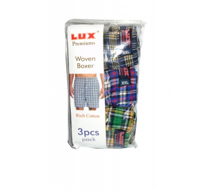 LUX PREMIUMS WOVEN BOXER RICH COTTON 3PCS (L)