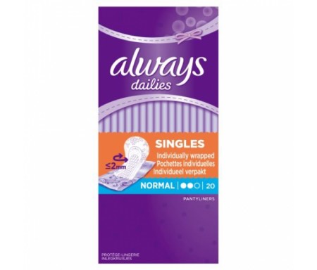 ALWAYS DAILIES PANT-LINER SINGLES NORMAL 20 