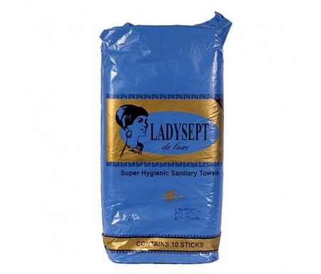 LADYSEPT PADS DE LUXE SUPER HYGIENIC SANITARY TOWELS 10 STICKS 