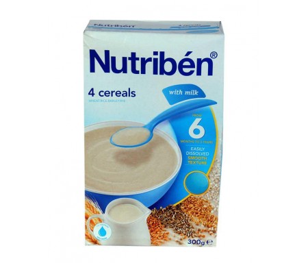 NUTRIBEN 4CEREALS WHEAT RICE WITH MILK FROM 6 MONTHS - 3YRS 300G