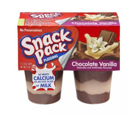 SNACK PACK PUDDING 2 CHOCO./VANILLA 368G