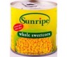 SUNRIPE WHOLE SWEETCORN 340G