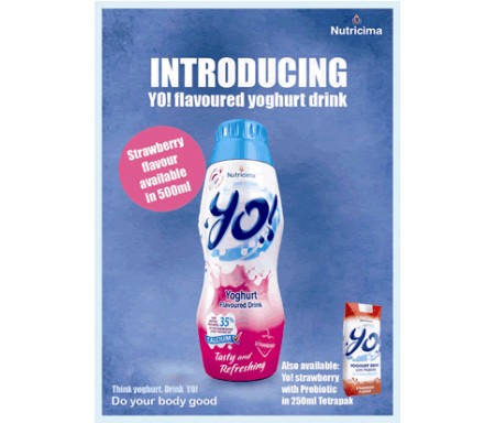 YO YOGHURT STRAWBERRY 500ML