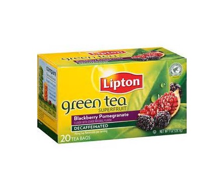 LIPTON GREEN TEA BLACKBERRY POMEGRANATE DECAF X 2